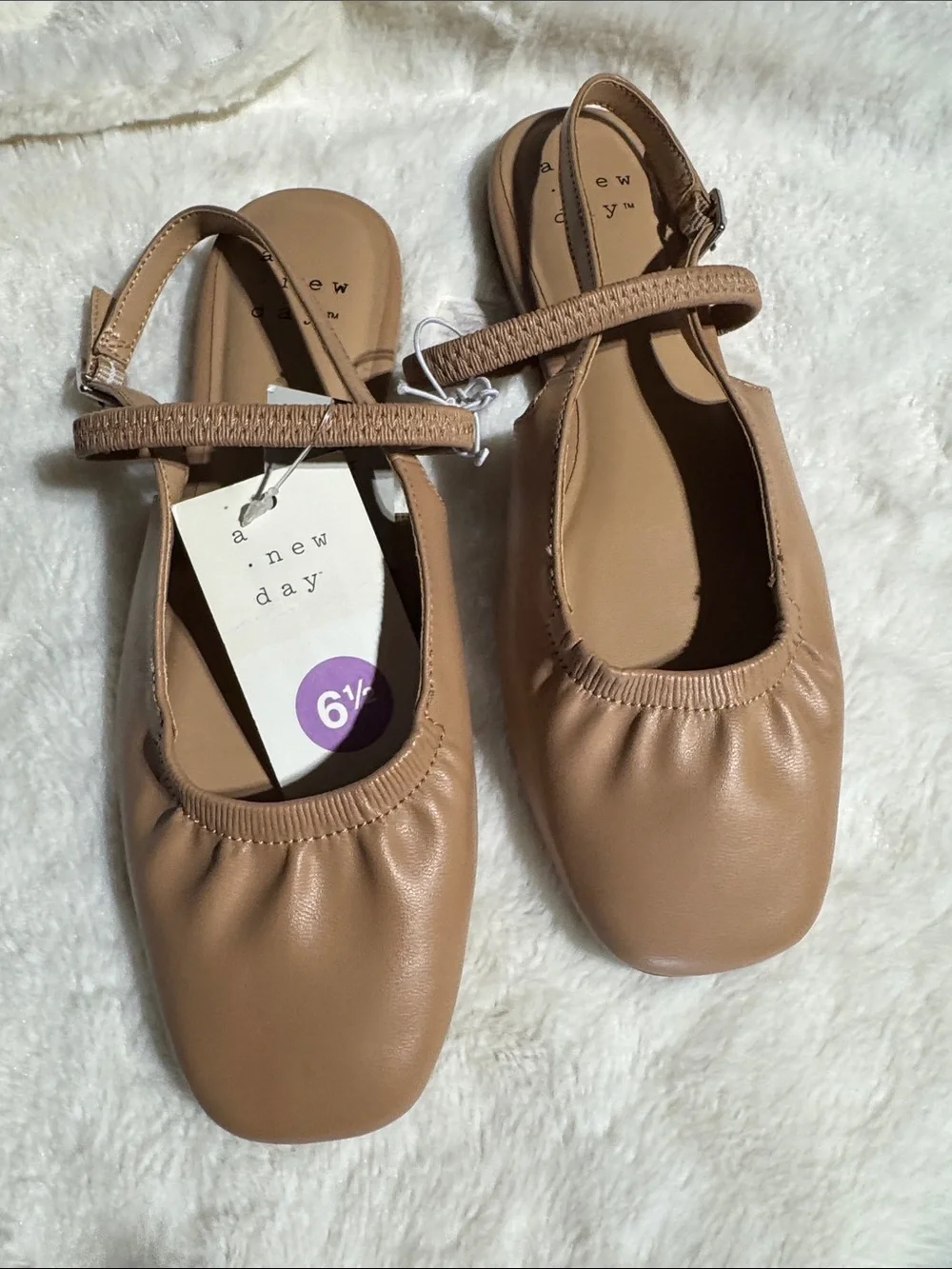 a new day Girls' Tan Mary Jane Slingback Flats
